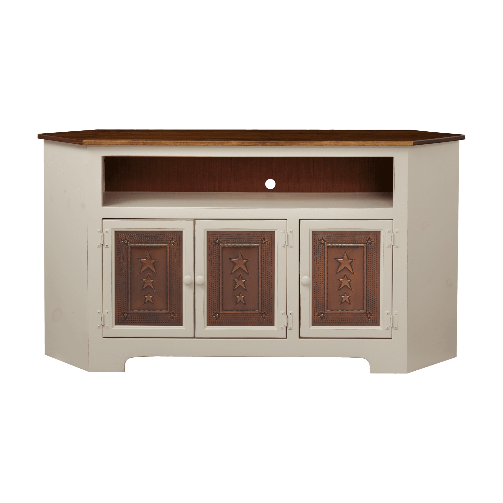 3-Door Corner Plasma Cabinet w Tin
