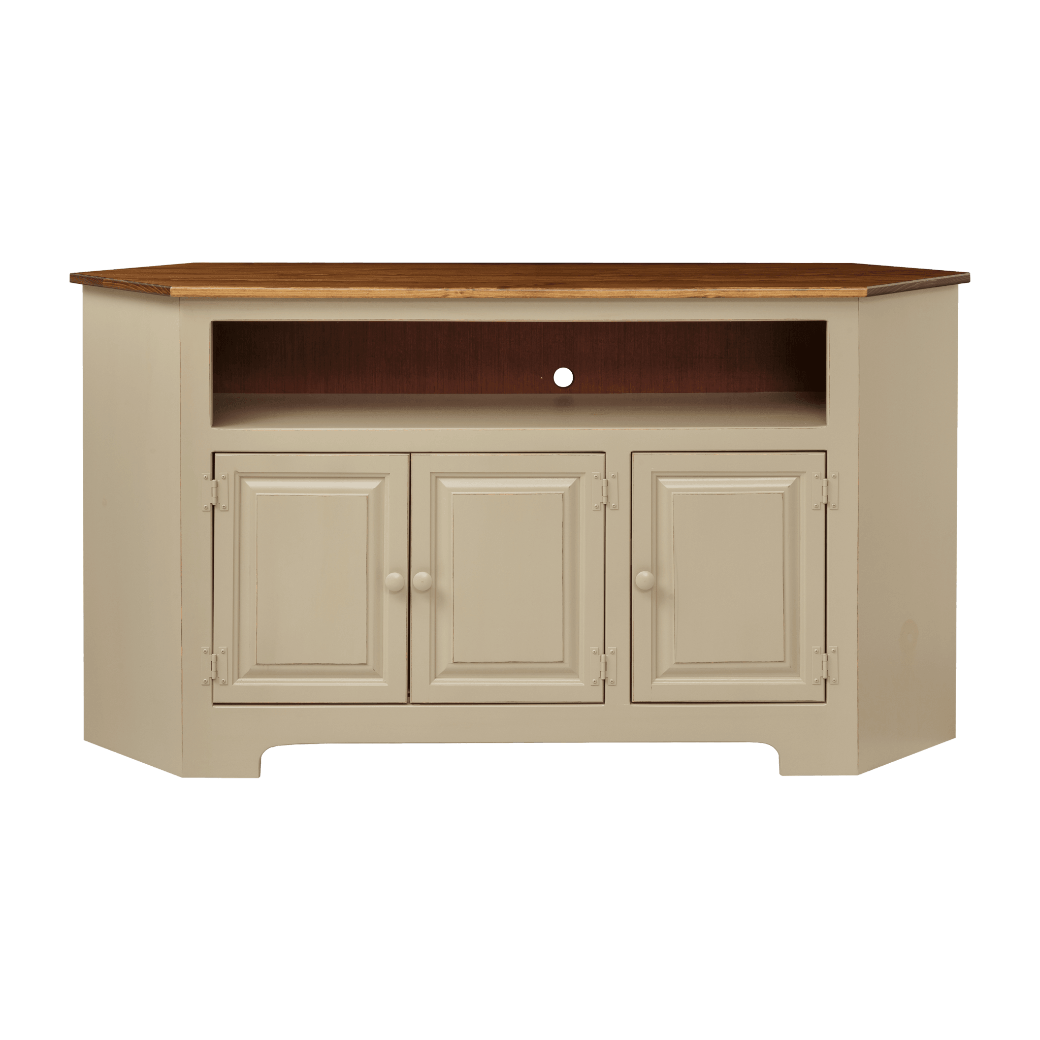 3-Door Corner Plasma Cabinet w Wood