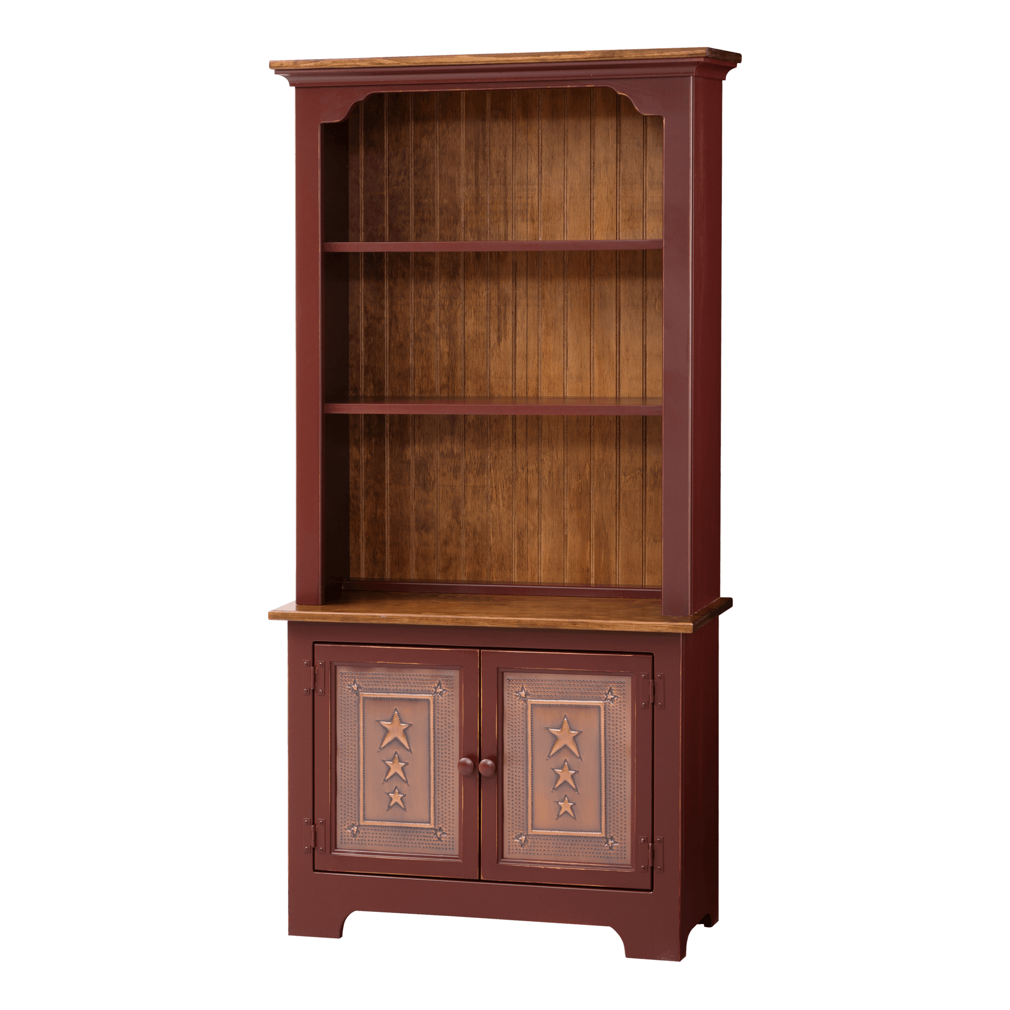 Bookcase w Base Tin Doors