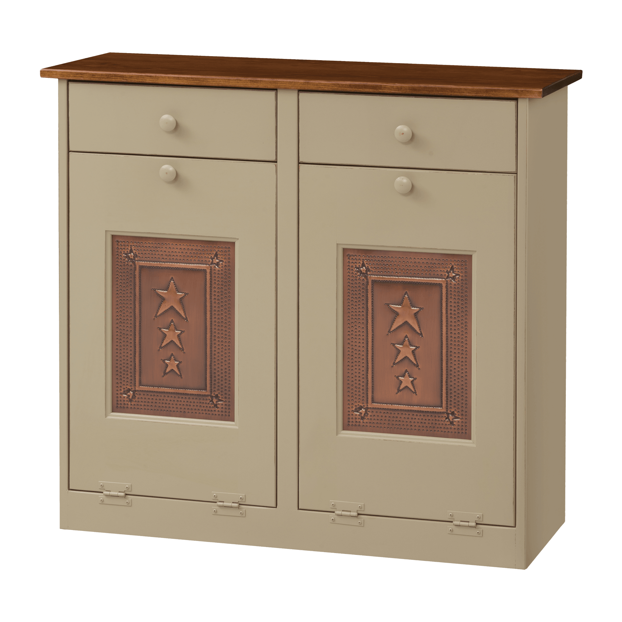 Double Trash Bin Cabinet w Tin
