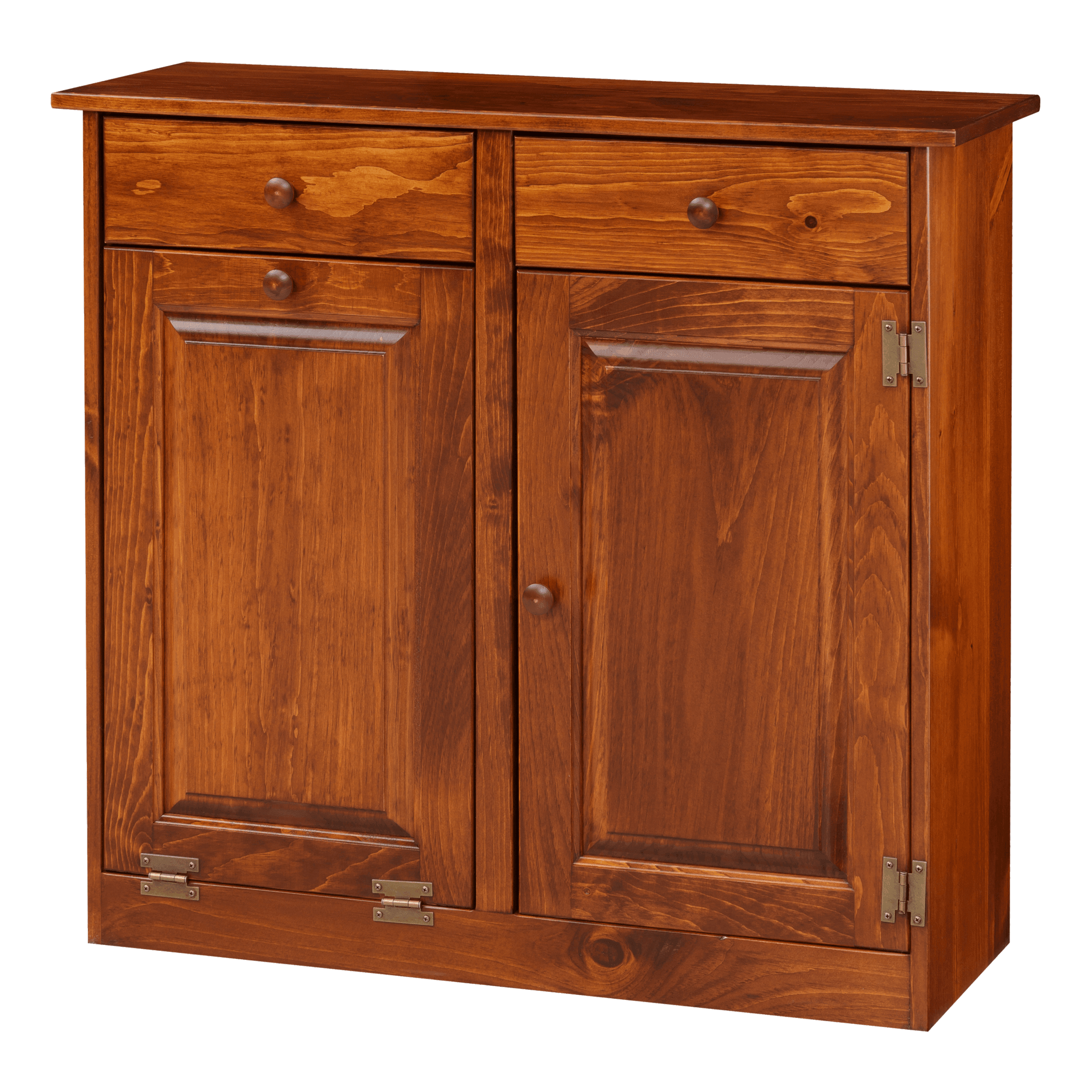 Double Trash Bin Cabinet w Wood