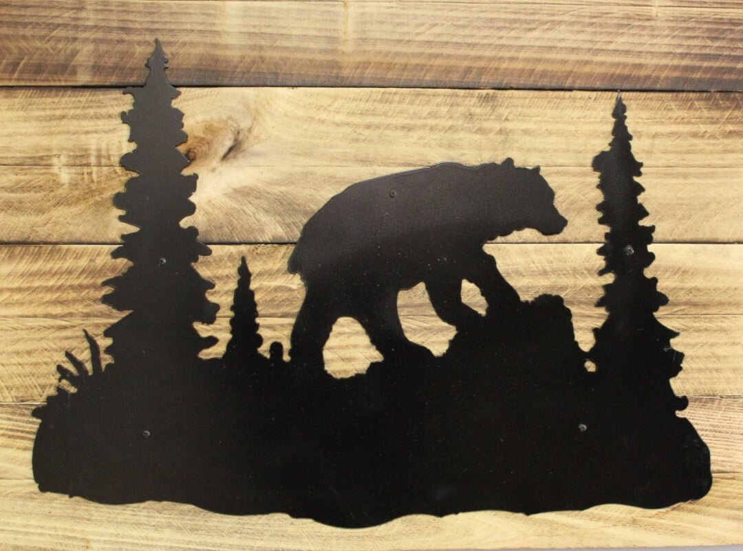 custom bear metal silhouette