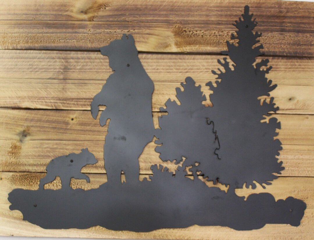 custom bear metal silhouette